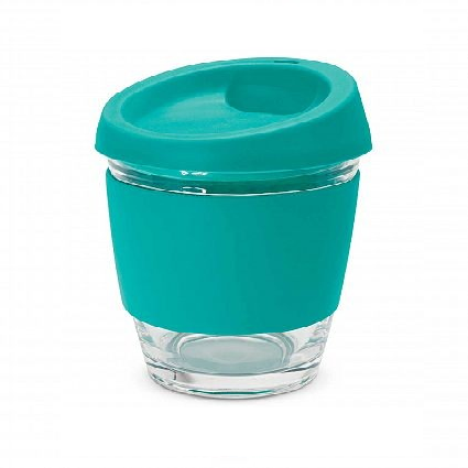 Reusable glass travel cup