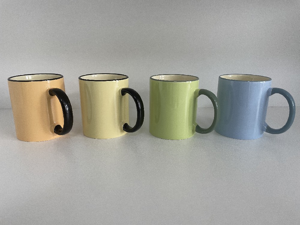Sublimation four tones 11oz light color glazed ceramic mug
