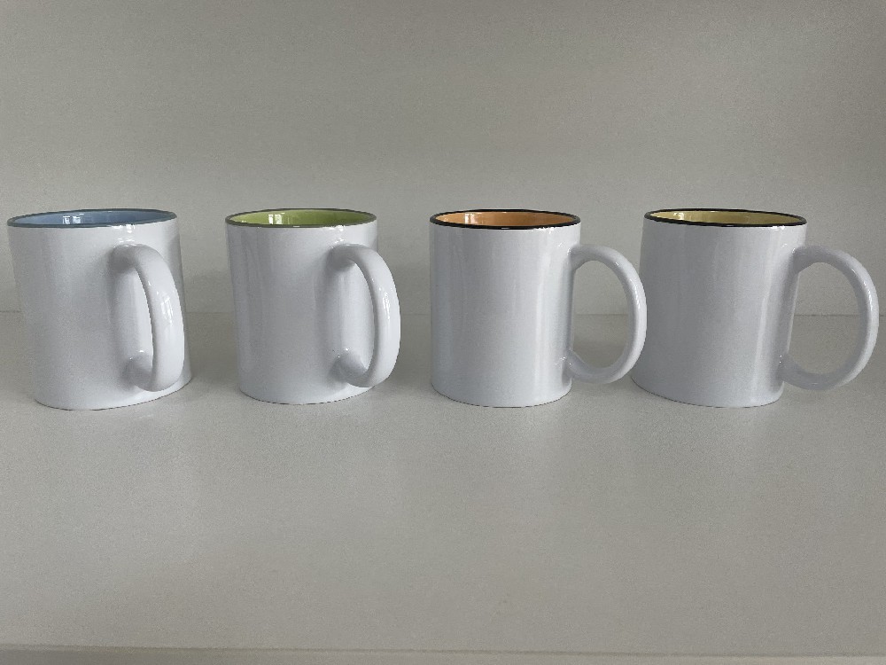 Sublimation 11oz light color in+color rim mug