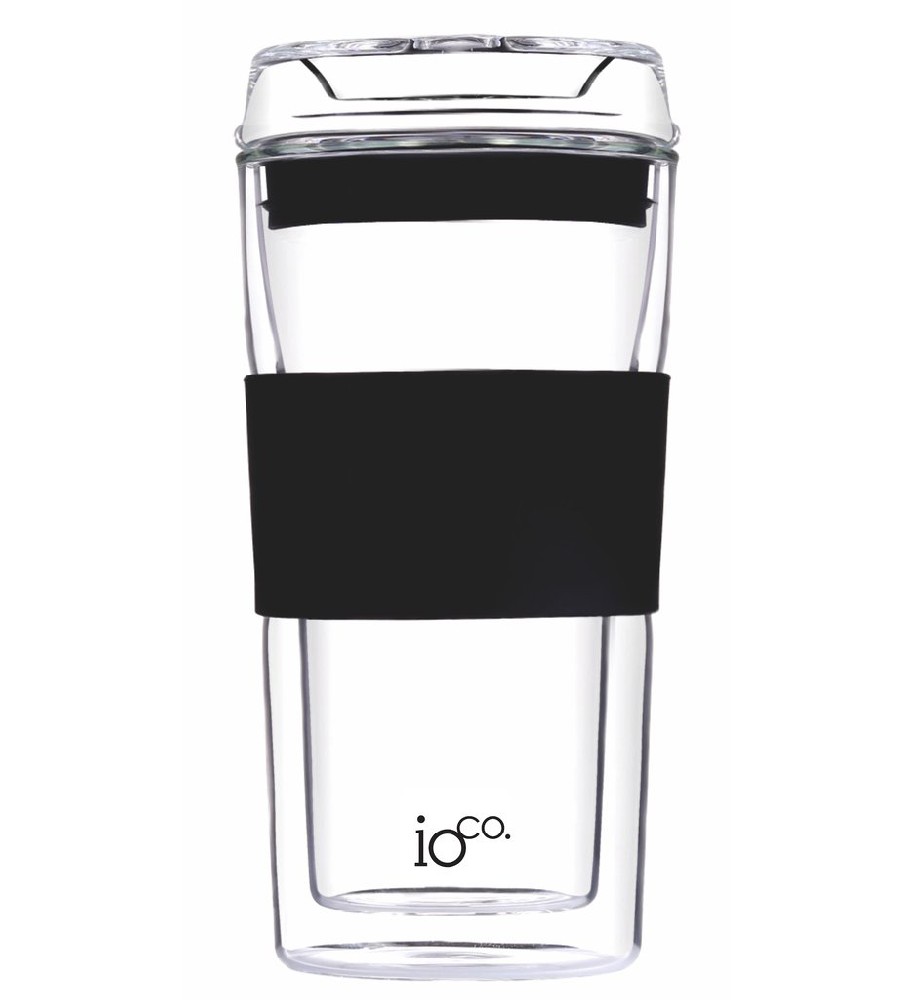 Borosilicate glass travel mug